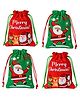 FunBlast Merry Christmas Theme Drawstring Gift Bag for Kids  Pack of 4 Potli Bag (Multicolor)
