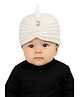 Tipy Tipy Tap Feather Applique Detailed Turban - Off White - Circumference 32 Cms