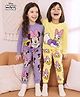 HoneyHap Disney Single Jersey Knit Full Sleeves T-Shirts & Pajamas Night Suits with Minnie Mouse Graphic Pack of 2 - Yellow & Lavender