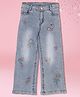 Cutecumber Denim Floral Embroidered Jeans - Light Blue