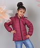 Superminis Woven Full Sleeves Solid Light Winter Jacket - Maroon