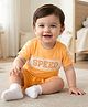Babyoye 100% Cotton Knit Half Sleeves T-Shirt & Shorts Set With Speed Print - Yellow
