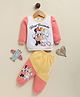 Annie Kids Fleece Knit Mickey & Friends Featuring Full Sleeves Minnie Mouse & Daisy Duck Best Friends Text Printed Sweatshirt & Joggers Set - Orange