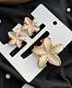 Radhya accessories Set Of 3 Floral Designed Hair Claw Clips - White