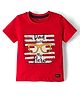 Little Darlings Sinker Knit Half Sleeves Text Printed T-Shirt - Red