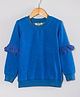Hugsntugs Terry Knit Full Sleeves Lace Detailed Winter Top - Blue