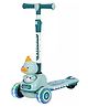 AKN TOYS Foldable 3-Wheel Scooter  Adjustable Height, Light-Up Wheels & Frame, 3D Front Toy, Lean-to-Steer, Rear Brake - PACK OF - ( COLOR MAY VARY )