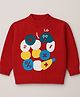 Little Surprise Box Knit Full Sleeves Math Symbol Caterpillar Designed Sweater - Red