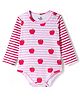 Doodle Poodle 100% Cotton Knit Full Sleeves Apple  Printed Onesie - White