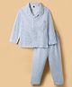 Evimo Single Jersey Knit Full Sleeves Shirt & Pajama Night Suit With Checks - Light Blue
