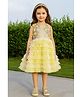 A Little Fable Woven Sleeveless Ruffle Detailed Floral & Sequin Embellished Dress - Yellow