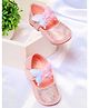 Mine Sole Glitter Embellished Floral & Butterfly Applique Detailed Velcro Closure Ballerinas - Pink
