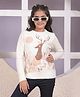 CRIMSOUNE CLUB Knit Full Sleeves Reindeer Designed Sweater - Cream
