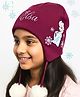 Yellow Bee Woollen Woven Disney Frozen Featuring Elsa Patch Detailed Cap - Purple - Circumference 50 Cm