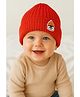 Sportking Knit Penguin Patch Detailed Beanie Cap - Red - Circumference 36 Cms