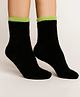 Neska Moda Knit Colour Blocked Mid Calf Socks - Black