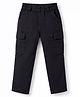Babyhug Twill Lycra Woven Full Length Solid Color Trousers With Stretch & Pockets - Black