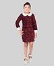 Tiny Girl Woven Full Sleeves Sequins Embellished Dress - Maroon