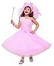 AJ Dezines Net Woven Fairy Theme Sleeveless Costume With Wand Wings & Hairdress Set - Pink