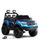 Babyhug Battery Operated Ride on Jeep with LED Lights -Blue| Rechargeable Battery| Openable Doors| Built-in Music & AUX| Remote Control| Easy to Assemble| Forward Reverse & Swing| Indoor Outdoor Toy