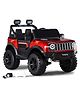 Babyhug Battery Operated Ride on Jeep with LED Lights -Red| Rechargeable Battery| Openable Doors| Built-in Music & AUX| Remote Control| Easy to Assemble| Forward Reverse & Swing| Indoor Outdoor Toy