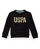 US Polo Assn Knit Full Sleeves Sweatshirt with Brand Name Graphic - Black