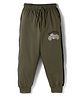 Taeko Single Jersey Knit Full Length Jogger Fit Lounge Pant with Motorcycle Print - Olive Green