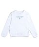 US Polo Assn Cotton Knit Full Sleeves Sweatshirt with Brand Name Graphic - White