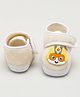 KIDSUN Cartoon Applique Detailed Velcro Closure Anti Skid Booties - Yellow