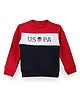 US Polo Assn Cotton Knit Full Sleeves Cut & Sew Sweatshirt with Brand Name Print - Red