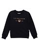 US Polo Assn Cotton Knit Full Sleeves Sweatshirt with Brand Name Print - Navy Blue