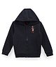 US Polo Assn Knit Full Sleeves Hooded SweatJacket with Brand Logo Embroidery & Kangaroo Pockets - Navy Blue