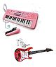 VikriDA 37-Key Kids Piano Keyboard with Mic & Musical Guitar | Piano with Recording, Rhythms, and Demo Songs for Girls  Pink