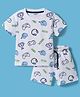 Smarty Boys Knitted Half Sleeves Co-ords Shorts Night Suit with Gaming Print - White