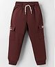 Smarty Boys Sinker Knit Full Length Cut & Sew Lounge Pant with Text Print - Wine