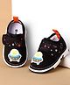 Cute Walk by Babyhug Velcro Closure Casual Shoes With Space Theme Print & Applique - Navy Blue