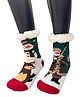 Butterthief Wool Knit Christmas Theme Muff Detailed Snowman Designed Socks - White & Green