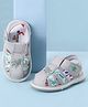 Cute Walk by Babyhug Velcro Closure Sandals With Rocket Applique - Grey