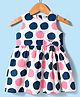 Teddy Textile Knit Sleeveless Frock With Polka Dot Print - Peach