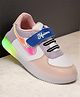 Maimne Colour Blocked Velcro Closure LED Shoes - Pink