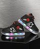 Maimne Basketball Designed Velcro Closure LED Shoes - Black