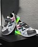 Maimne Colour Blocked Velcro Closure LED Shoes - Grey