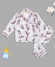 Pyjama Party Pure Cotton Woven Full Sleeves Milkshake Printed Coordinating Night Suit Set - Blue