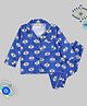Pyjama Party Pure Cotton Woven Full Sleeves Nazar Printed Coordinating Night Suit Set - Blue