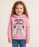 Little Marine Fleece Knit Full Sleeves Dog & See You My Friend Text Printed Light Winter Hooded Sweatshirt - Light Pink