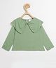 Chuppan Chupai Rayon Woven Full Sleeves Solid Peter Pan Collared Top - Mint Green