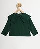 Chuppan Chupai Rayon Woven Full Sleeves Bow Applique Detailed Top - Green