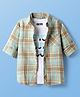 Pine Kids Cotton Woven Full Sleeves Checks Shirt With Printed Inner Tee - Multicolor