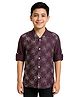 Charchit Cotton Woven Full Sleeves Abstract Embroidered Shirt - Violet