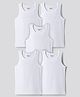 Primo Gino Cotton Elastane Knit Sleeveless Solid Vests Pack of 5 - White
